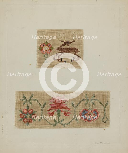 Sampler, 1935/1942. Creator: Esther Martindale.