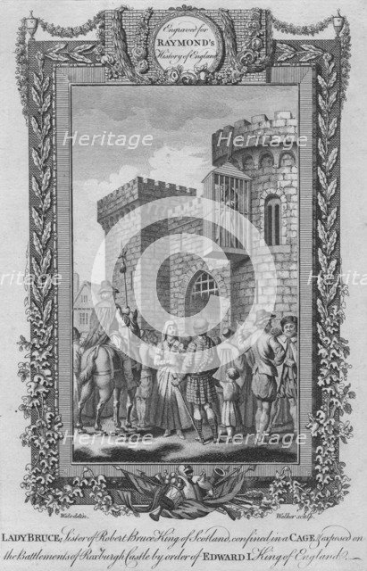 'Lady Bruce, Sister of Robert Bruce, King of Scotland, confined in a Cage', c1787. Artist: Unknown.