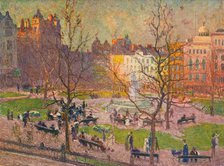 'March Sunshine, Leicester Square', c1914. Artist: Emile Claus.