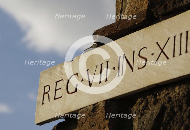 Panel information, Pompeii, Italy, 2009. Creator: LTL.
