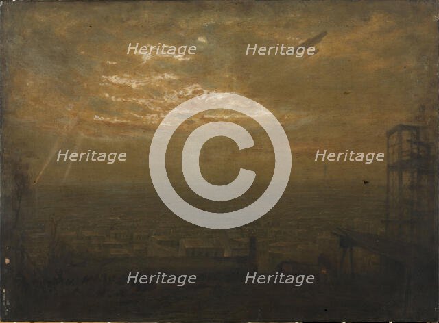 Night Watch by Airplane, 1916. Creator: Jean Joseph Enders.