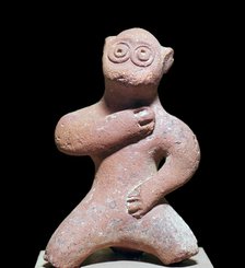 Indian terracotta statuette of a monkey, 1st century BC. Artist: Unknown