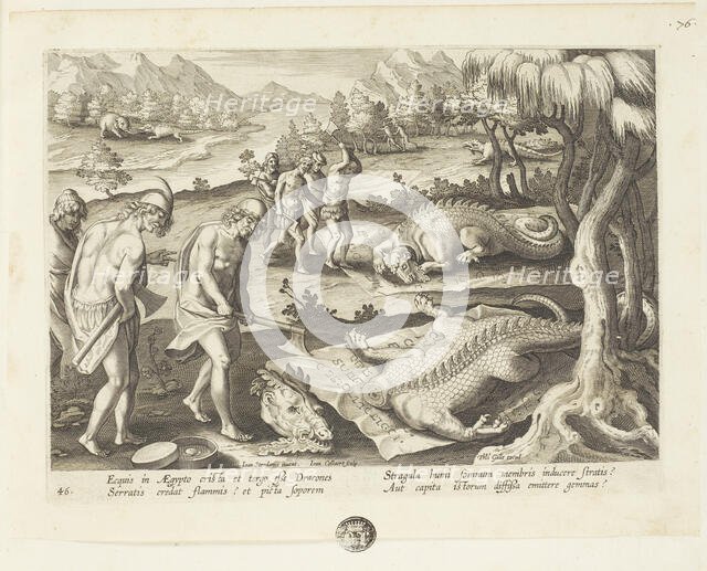 Venationes ferarum, avium, piscium (Hunts of wild animals, birds and fish). Plate 46, 1596. Creator: Hans Collaert the Younger.