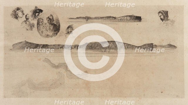 Sketches on the Coast Survey Plate, 1854. Creator: James Abbott McNeill Whistler.