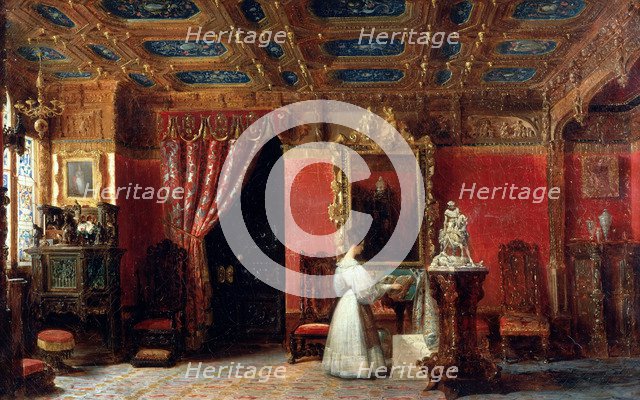 Princess Marie d’Orléans (1813-1839), Duchess of Württemberg, in her Atelier in the Palais des Tuile Artist: Lafaye, Prosper (1806-1883)