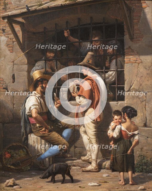 Prison Scene in Rome, 1837. Creator: Wilhelm Marstrand.