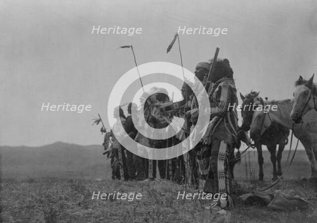 Awaiting the scouts return, Atsina, c1908. Creator: Edward Sheriff Curtis.