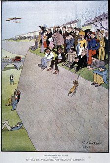 Humorous vignette 'A day of aviation', 1912. Creator: Xaurado Echauz, Joaquín (1872 - 1933).