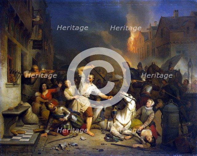 French Fury in Antwerp', 1827-1846.  Creator: Braekeleer, Ferdinand de, the Elder (1792-1883).