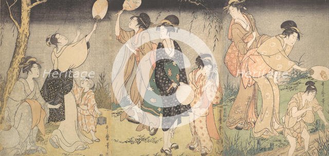 Catching fireflies (Hotaru gari), ca. 1796-97. Creator: Kitagawa Utamaro.