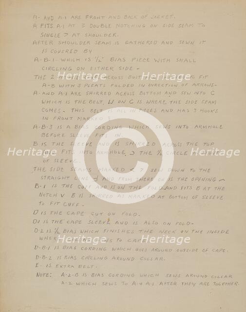 Description of a Girl's Dress, c. 1937. Creator: Nancy Crimi.