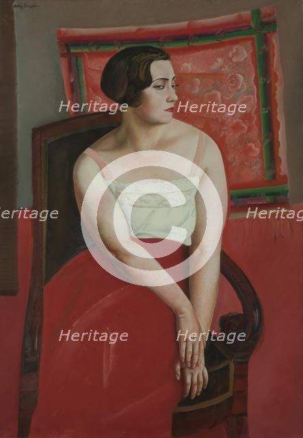 Portrait of a Young Woman. Creator: Grigoriev, Boris Dmitryevich (1886-1939).