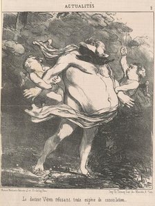Le docteur Véron refusant tout espèce de consolation, 19th century. Creator: Honore Daumier.