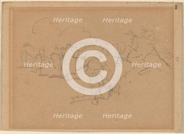 End of the March [recto], 1862. Creator: Winslow Homer.