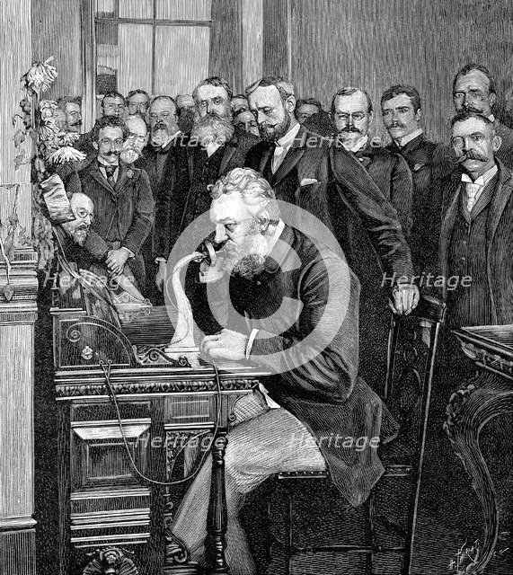 Alexander Graham Bell (1847-1922), Scottish-born American inventor. Artist: Unknown