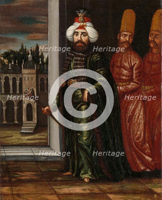 Portrait of Sultan Ahmed III, 1700-1737. Creator: Workshop of Jean Baptiste Vanmour.