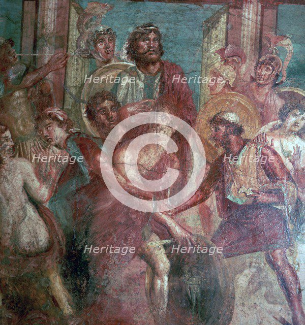 Roman wall-painting from the House of the Dioscuri in Pompeii, 1st centruy. Creator: Unknown.