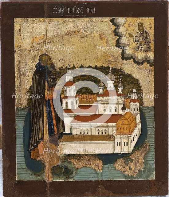 Saint Nilus of Lake Seliger, 18th century. Artist: Russian icon  