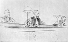 The judge, M de Valles, during the trial of Marguerite Steinheil, Paris, France, 1909. Artist: L Sabattier