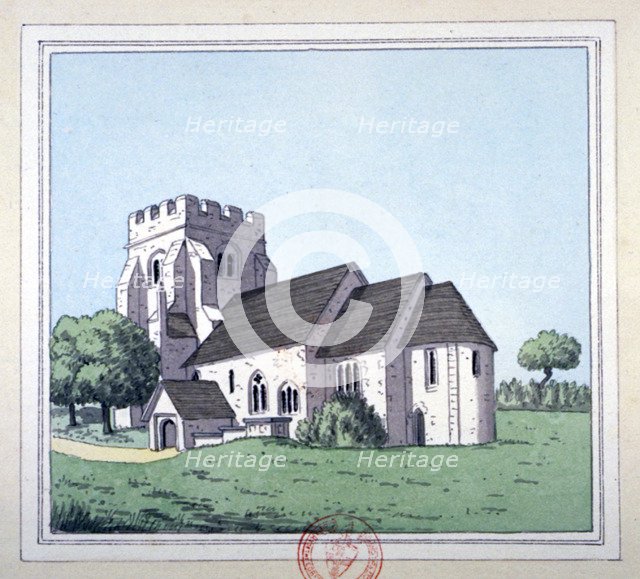 The Church of St Mary Magdalene, East Ham, Newham, London, c1800.                                    Artist: Anon