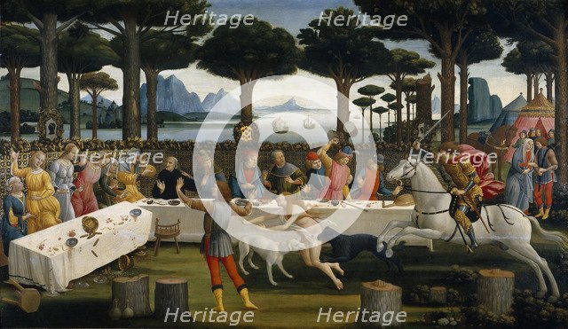 The Story of Nastagio degli Onesti (Third episode), ca 1483. Artist: Botticelli, Sandro (1445-1510)