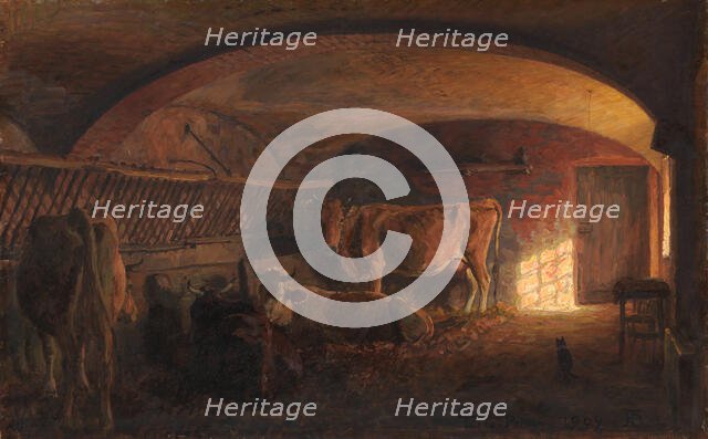 Italian Cowshed, 1909. Creator: Niels Skovgaard.