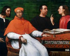 Cardinal Bandinello Sauli, His Secretary, and Two Geographers, 1516. Creator: Sebastiano del Piombo.