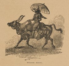 Bullock Riding from "Hagenbeck's World Renowned Ceylonese Exhibition", 1886. Creator: Unknown.