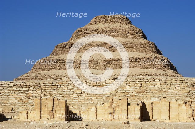 The Pyramid of Djoser (Zoser) or step pyramid, Saqqara necropolis, Egypt, Old Kingdom (2015). Creator: Unknown.