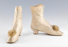 Evening boots, French, 1860-69. Creator: Unknown.