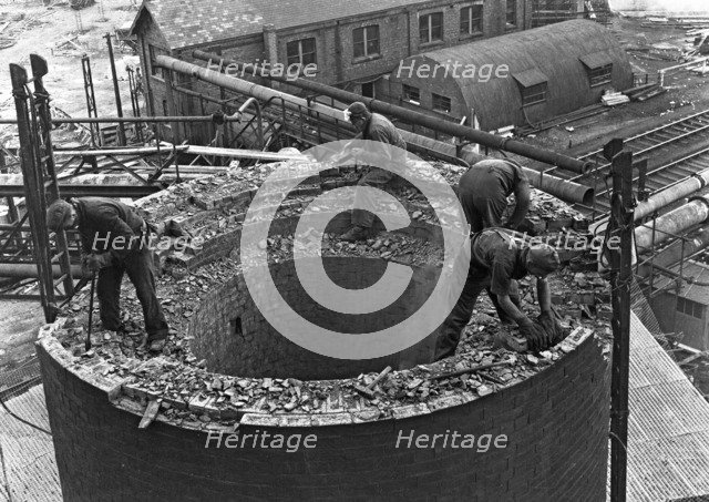 Demolition work Manvers Main colliery, Wath upon Dearne, South Yorkshire, September 1956. Artist: Michael Walters