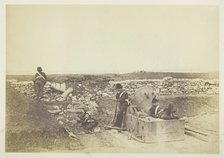 A Quiet Day in the Mortar Battery, 1855. Creator: Roger Fenton.