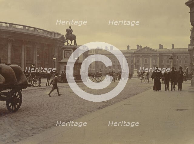 Dame Street scene,  College Green, Dublin, Ireland, c1895. Creator: Robert Augustus Henry L'Estrange.