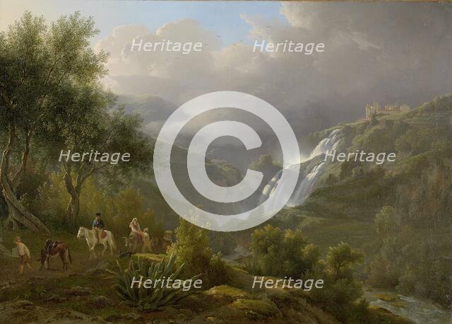 The Cascades at Tivoli, with a Storm Approaching, 1824. Creator: Abraham Teerlink.
