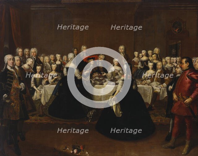 Banquet at the Court of Vienna "En grand couvert", 1734. Creator: Johan Lundberg.