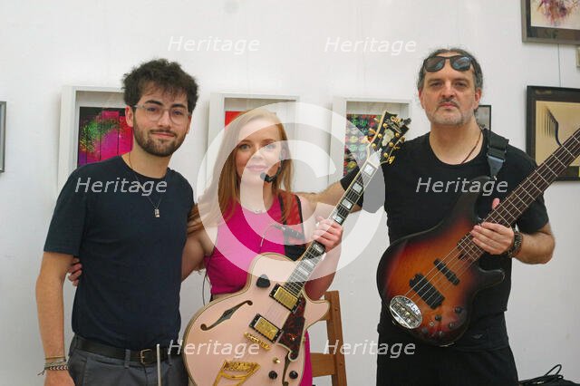 Ruta Di, Finn Genockey, Giovanni Crescenzi, , Clocktower Cafe Jazz Club, Croyden, London, July 2025. Creator: Brian O'Connor.