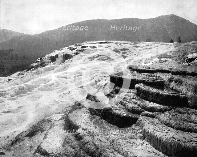 Mammoth Hot Springs, Yellowstone National Park, USA, 1893.Artist: John L Stoddard