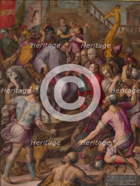Lorenzo the Magnificent receives the tribute of the ambassadors, 1556-1558. Artist: Vasari, Giorgio (1511-1574)