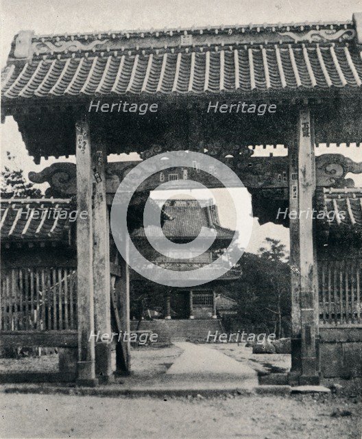 ''Gates of the Tanjo-ji temple, dedicated to Nichiren', c1900, (1921). Artist: Julian Leonard Street.