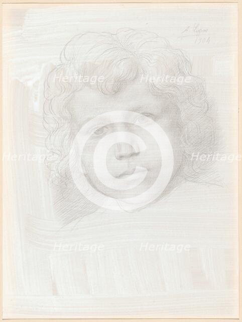 Study of Cupid (Head of a Girl), 1904. Creator: Alphonse Legros.