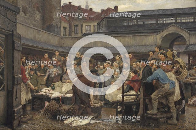 The Old Fish Market in Antwerp in 1882. Creator: Edgard Farasyn.