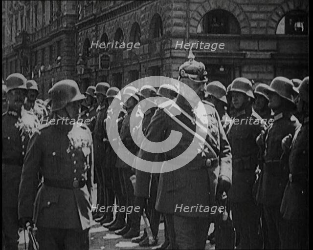 President Paul von Hindenburg of Germany Inspecting Soldiers, 1926. Creator: British Pathe Ltd.
