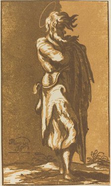 Male Saint Standing with Folded Arms, Facing to the Right, 1781. Creator: John Skippe.