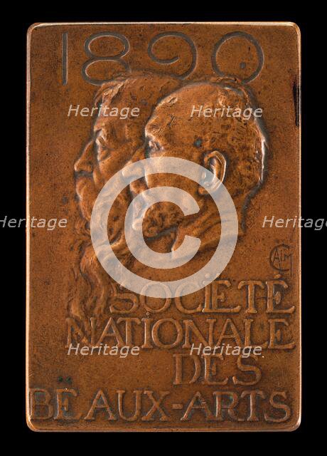 Société Nationale des Beaux-Arts: Jean-Louis Ernest Meissonier and Pierre Puvis..., [obverse], 1890. Creator: Alexandre Louis Marie Charpentier.
