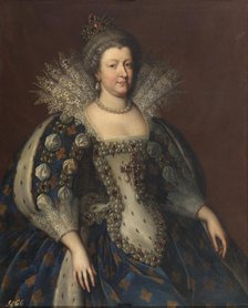 Portrait of Marie de Médici (1575-1642), 1655. Creator: Beaubrun, Charles (1604-1692).