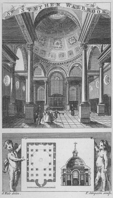 Church of St Stephen Walbrook, City of London, 1770.                Artist: Edward Rooker