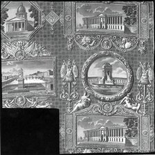 Les Monuments de Paris (The Monuments of Paris) (Furnishing Fabric), France, 1816/18. Creator: Christophe-Philippe Oberkampf.