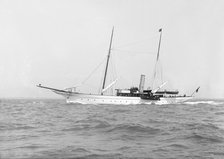 The steam yacht 'Winifred' under way, 1914. Creator: Kirk & Sons of Cowes.