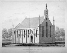 View of St George's Chapel, Battersea, London, 1828.                                           Artist: Anon