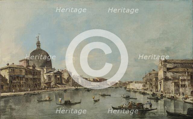 The Grand Canal with San Simeone Piccolo and Santa Lucia, 1780. Creator: Francesco Guardi.